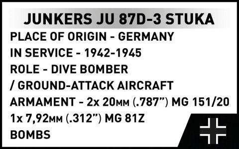 Klocki Junkers JU 87D-3 Stuka 556 klocków