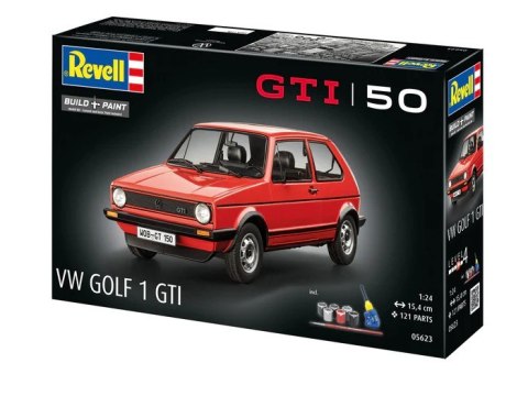Model plastikowy samochód VW Golf1 GTI 50 years 1:24
