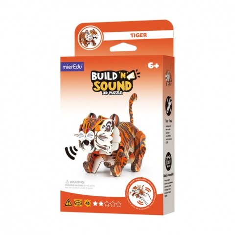 Puzzle 3D MierEdu Buduj i słuchaj - Tygrys