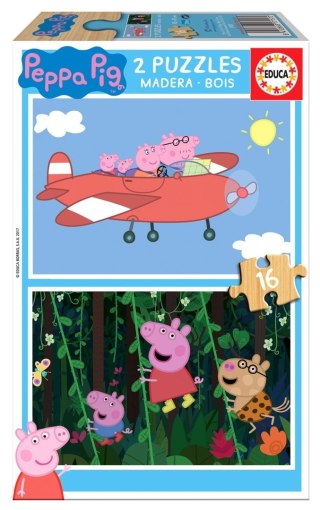 PUZZLE 2X16 DREWNO ŚWINKA PEPP