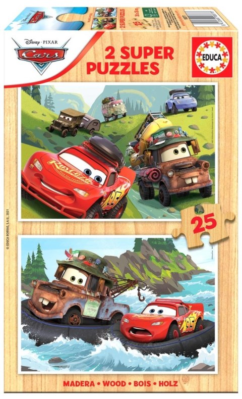 PUZZLE 2X25 DREWNO AUTA