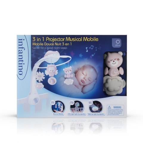 Infantino Muzyczna karuzelka 3w1 pudrowy róż