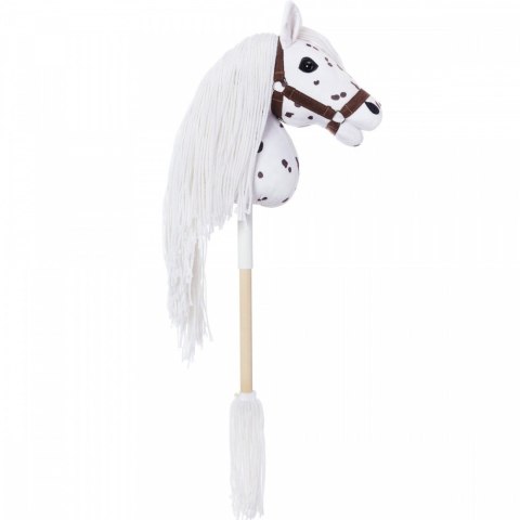 Koń na kiju Hobby Horse HOPPIHORSE A3 Leopard - biały, maść tarantowata Tootiny
