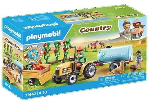 TRAKTOR Z PRZYCZEPĄ I WODĄ PLAYMOBIL