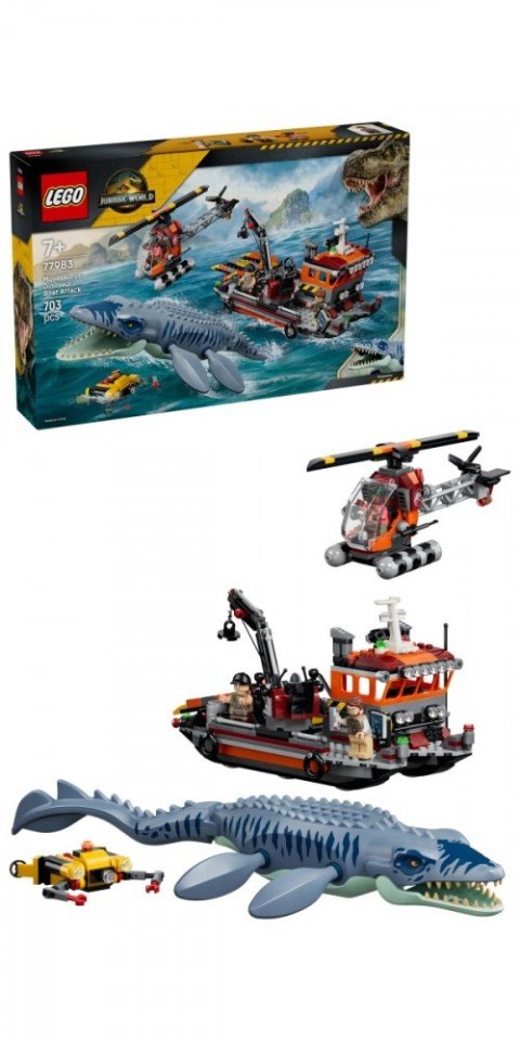 Klocki Jurassic World 77983 Atak mozazaura na łódź LEGO