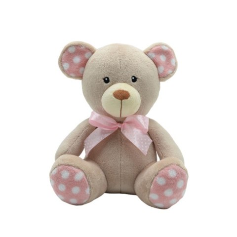 Maskotka Miś kropek beżowy 25 cm