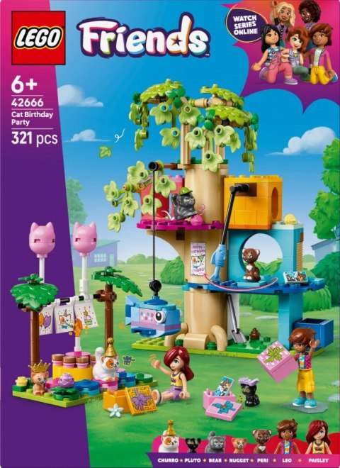 Klocki Friends 42666 Kocie przyjęcie urodzinowe i domek na drzewie