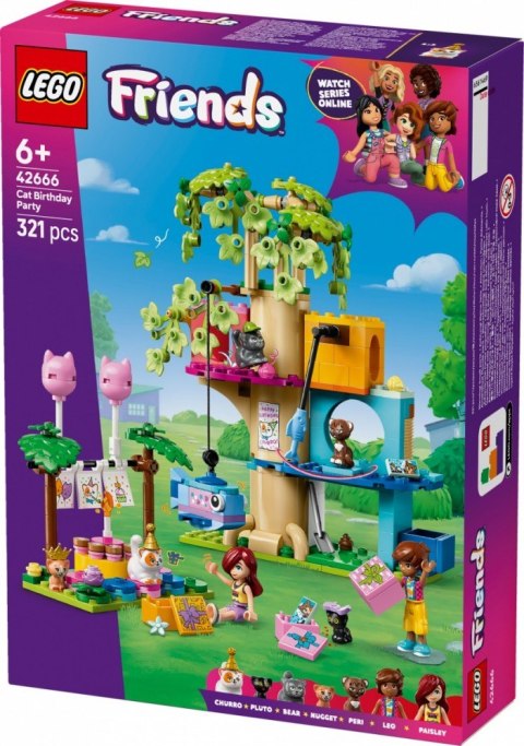 Klocki Friends 42666 Kocie przyjęcie urodzinowe i domek na drzewie